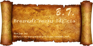 Breznyánszky Tícia névjegykártya
